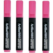 Artline 660 Fosforlu Kalem Pembe 4 Adet