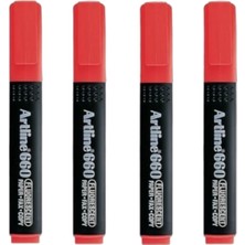 Artline 660 Fosforlu Kalem Kırmızı 4 Adet