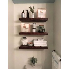 Yggdrasil Home Decor Dekoratif Doğal Ahşap  3'lü Takım  65x15x4 cm (Gizli Aparatlı Raf)