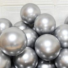 Parti Furyası Doğum Günü Bride Bekarlığa Veda Partisi Balonu Gümüş Renkli Krom Balon 10 Adet