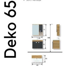 Evros Deko 65 cm Banyo Dolabı