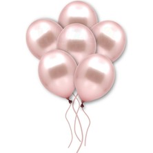 Parti Furyası Doğum Günü Bride Bekarlığa Veda Partisi Balonu Gül Kurusu Renkli Metalik Balon 10 Adet  