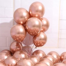 Parti Furyası Doğum Günü Bride Bekarlığa Veda Partisi Balonu Rose Gold Renkli Krom Balon 10 Adet