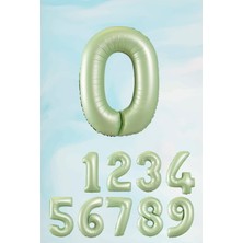 Parti Furyası Retro Yeşil Rakam Balonlar 0 Rakamı ,retro Renk Yaş Balonları Retro Konsept Doğum Günü Süsleri