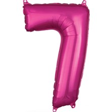 Parti Furyası Pembe Rakam Balonlar 7 rakamı ,pembe Renk Yaş Balonları Retro Konsept Doğum Günü Süsleri