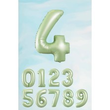 Parti Furyası Retro Yeşil Rakam Balonlar 4 rakamı ,retro Renk Yaş Balonları Retro Konsept Doğum Günü Süsleri