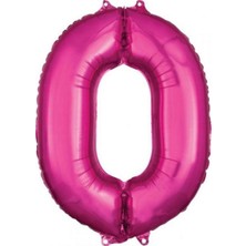 Parti Furyası Pembe Rakam Balonlar 0 Rakamı ,pembe Renk Yaş Balonları Retro Konsept Doğum Günü Süsleri