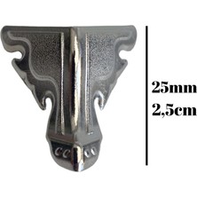 DS Yapı Kelebek Düz 2.5 cm Metal Ayak Çeyiz ve Hediye Kutusu Mobilya Ayağı (4 Adet)(Altın-Gümüş 2.5 cm)