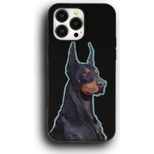 Lumera iPhone 12 Pro Uyumlu Lansman Telefon Kılıfı "asil Tazı Siyah Güçlü Duruş Köpek"