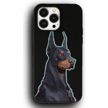 Lumera iPhone 15 Pro Max Uyumlu Lansman Telefon Kılıfı "asil Tazı Siyah Güçlü Duruş Köpek"