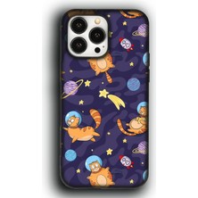 Lumera iPhone 12 Pro Max Uyumlu Lansman Telefon Kılıfı "sevimli Astronot Kedi Çizgi Film Uzay"