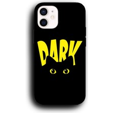 Lumera iPhone 12 Mini Uyumlu Lansman Telefon Kılıfı "kara Kedi Karanlık Dark Gözler Tasarım"