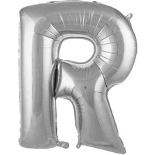 Ürün Limanı R Harfi 36 cm Gümüş Folyo Balon