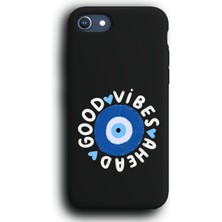 Lumera iPhone Se 2020 Uyumlu Lansman Telefon Kılıfı "nazar Boncuğu Good Vibes"