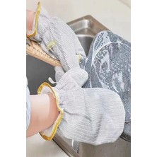 Melek Store  2li Telli Bulaşık Eldiveni Su Geçirmez Kir Sökücü Tava Tencere Ovma Mutfak Banyo Temizlik Eldiveni