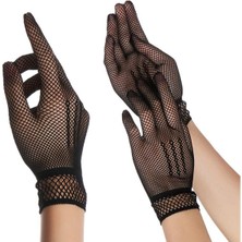 Angel Of Life Siyah Renk Likralı File Eldiven Parmaklı Örgü Eldiven Yetişkin Boy