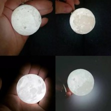 Melek Store  3D LED Anahtarlık  Moon Lamba Işıklı Ay Anahtarlık