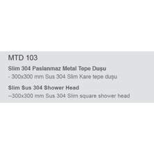 Mistillo Banyo Kare Slim Tepe Duş Başlığı 30X30 Paslanmaz Metal