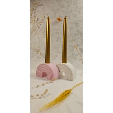 Laurel-Wood Beton 2'li Gökkuşağı Mumluk-Şamdan Seti