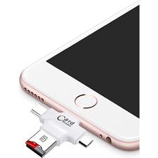 UltraTekno 4 In 1 Type-C Android iPad iPhone Uyumlu Lightning Micro USB Kart Okuyucu Otg