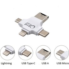 UltraTekno 4 In 1 Type-C Android iPad iPhone Uyumlu Lightning Micro USB Kart Okuyucu Otg