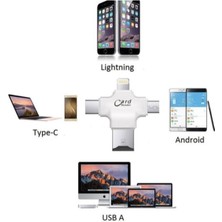 UltraTekno 4 In 1 Type-C Android iPad iPhone Uyumlu Lightning Micro USB Kart Okuyucu Otg