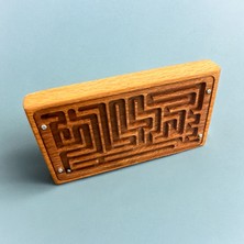 Ahşap Maze Puzzle - Labirent - Çift Yüzeyli Harita - Çok Kolay Seviye - P001