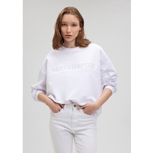 Next Chapter Nakışlı Beyaz Sweatshirt1S10121-620