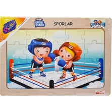 Onyıl Oyuncak Ony-85-86-87-88 Ahşap Eğitici Puzzle Sporlar -Onyıl