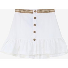 White By Nature Normal Bel Beyaz Kadın Düz Kısa Etek 352048