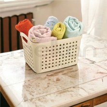 Melkan Home Çok Amaçlı Sepet Dolap Içi Düzenleyici Organizer 6,6 Litre Krem