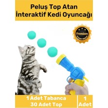 Carlburn Özel Üretim Evcil Hayvan Tabancalı Hareketli 30 Peluş Toplu Top Atan Interaktif Kedi Oyuncağı Seti