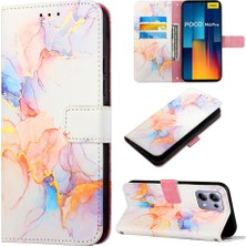 YH Mall Xiaomi Poco M6 Pro 4g Pu Deri Kickstand Cüzdan Mermer Desen (Yurt Dışından)