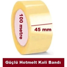 Osman CANDAN 6 Adet Osman Candan Daha Güçlü Şeffaf Hotmelt Koli Bandı Genişlik 45 Mm Uzunluk 100 Metre