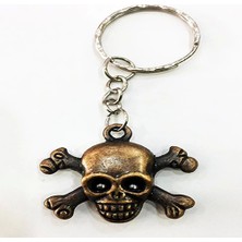 Ynt İthalat Metal Malzemeden Imal Kuru Kafa Korsan Anahtarlık Bakır Renk