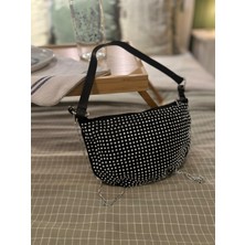 Zeyzey Butik Taş  ve Uzun Zincir Askılı Oval Kadın Çanta
