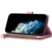 Mays Shop Iphone 15 Için Kılıf Kart Yuvaları Cüzdan Fermuar Çanta Kapak Folio Kapak Pu (Yurt Dışından)