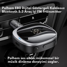 Coofbe Göstergeli Wireless Bluetooth 5.3 3.5mm Jack Aux Araç Ses Aktarım Kit Araç Fm Transmitter Aux