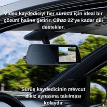 Coofbe Hd 1080P Ön Arka Sürüş Kaydedici Dikiz Aynası Araç Kamerası Araç Oto Kamera Sürüş Kamerası Ayna