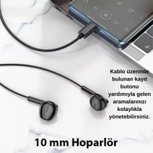 Coofbe Hc Type-C Giriş Hd Mikrofonlu Kulakiçi Kablolu Type-C Kulaklık Iphone 15 15 Pro Max Kulaklık