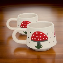 İlbay Çini Takı Ilbay Seramik 2 Li Klasik Mantar Kupa Bardak Mug