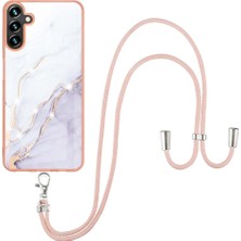 Manyi Mall Samsung Galaxy Case 5g Anti-Scratch Yumuşak Mermer Crossbody Kordon (Yurt Dışından)