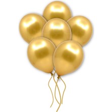 Parti Furyası Doğum Günü Bride Bekarlığa Veda Partisi Balonu Gold Renkli Metalik Balon 10 Adet Altın