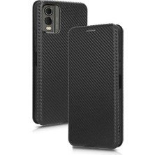 Mays Boutique Nokia C32 Deri Folio Flip Case Kart Ekleme Manyetik Fiber Için Kılıf (Yurt Dışından)