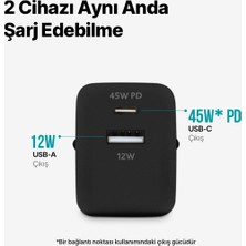 Ttec Smartcharger Duo Pd 45W Seyahat Hızlı Şarj Aleti Usb-C+Usb-A