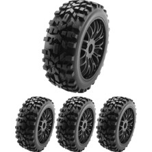 Chihiro 4 Adet Rc Buggy Tekerlekler ve Lastikler Altıgen 17MM Tekerlekler Jantlar 1/8 Ölçekli Off-Road Araba Için 1:8 Rc On-Road Buggy Araba (Yurt Dışından)