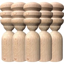 Alg Wood Montessori Toys Ahşap El Yapımı Peg Bebek 6'lı Boyama Seti Fırça Boya Dahil -5074