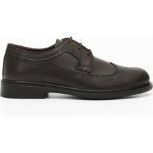 GÖNDERİ Erkek Kahve Antik  Bağcıklı Hakiki Deri Klasik Ayakkabı