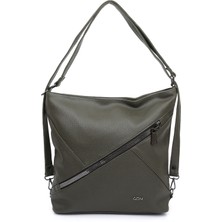 GÖNDERİ Kadın Haki  Uzun Askılı Omuz ve Sırt Çantası