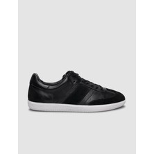 Cabani %100 Hakiki Deri Siyah Bağcıklı Erkek Sneaker
